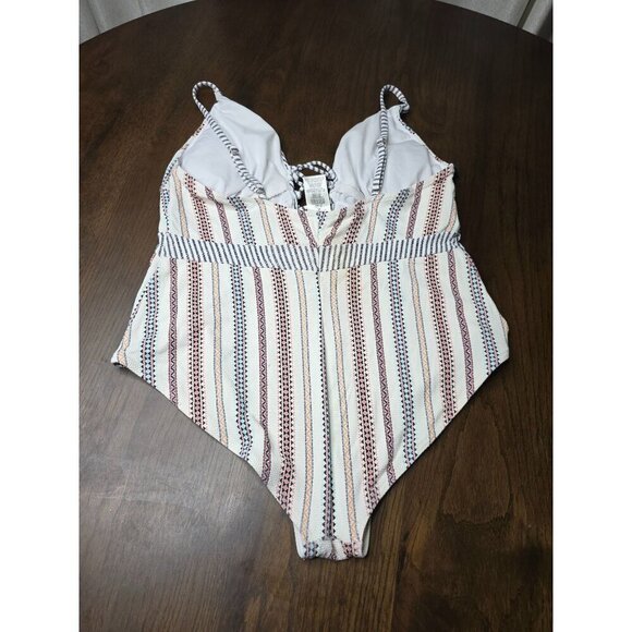 Jessica Simpson Aztec Boho Front Lace-Up One-Piece Swimsuit Size XL - Picture 13 of 16